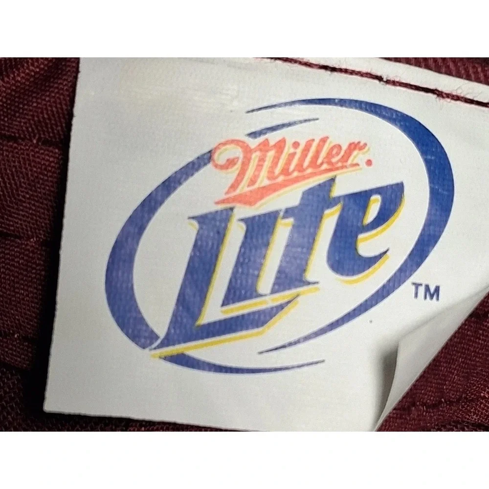 Miller Lite Beer Hat Acme Burgundy Cotton Adjustable Dad Cap Embroidered Logo